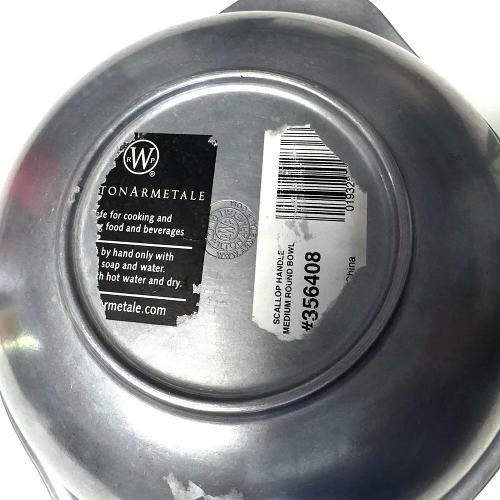 WILTON ARMETALE SCALLOP HANDLE MEDIUM ROUND SERVING BOWL #356408 RWP USA